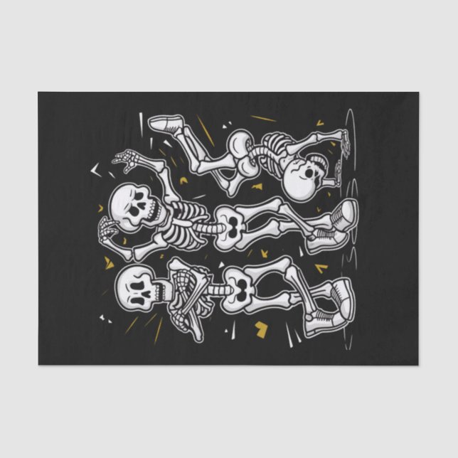 Papier Mousseline Dancing Skeletons Dance Challenge Halloween (Recto)