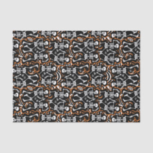 Papier Mousseline Dancing Skeletons Halloween ou Jour des Morts