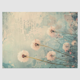 Papier Mousseline Dandelion aquarelle déroupage