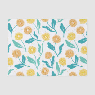 Papier Mousseline Dandelion jaune motif floral - Inspiré par la natu