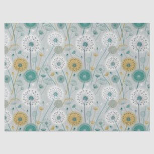 Papier Mousseline Dandelion Whimsical - Jaune, Blanc & Turquoise