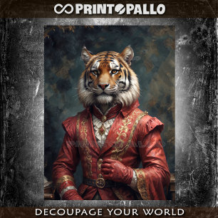 Papier Mousseline Dandy élégant Tigre à la fin de l'ère victorienne