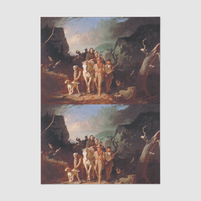 Papier Mousseline Daniel Boone escortant des colons  (Recto)