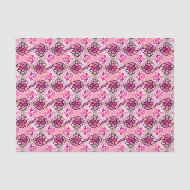 Papier Mousseline Dans L'Art Motif Géométrique Rose Du Milieu Du Siè (Recto)