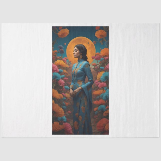 Papier Mousseline Dans le champ de flore papier découpage tissue (Recto)