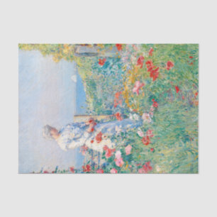 Papier Mousseline Dans le jardin par Frederick Childe Hassam