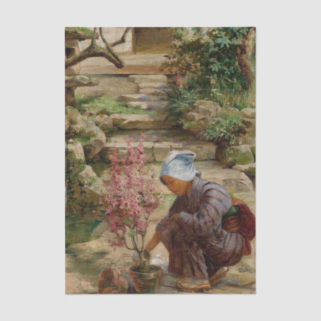 Papier Mousseline Dans le jardin par John Charles Arter (Recto)