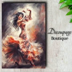Papier Mousseline Danse Éthérée - Esprit Flamenco Rêves à l'aquarell