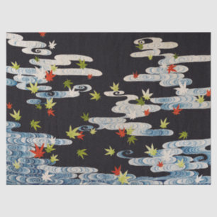 Papier Mousseline DANSE KIMONO, EAU COURANTE, CHUTE FEUILLE Florale