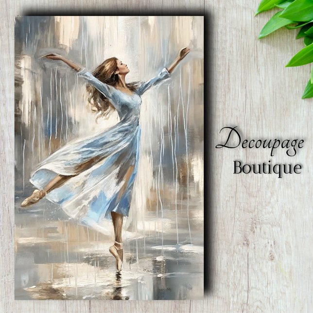 Papier Mousseline Danser dans la page de découpage de la pluie (Dancing In The Rain Decoupage Tissue Paper)