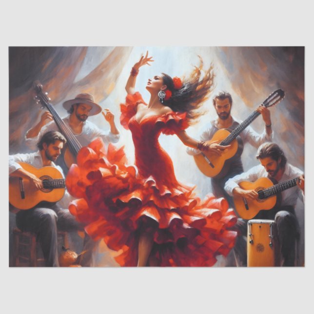 Papier Mousseline Danser flamenco Ephémère Mobilier Découpage (Recto)