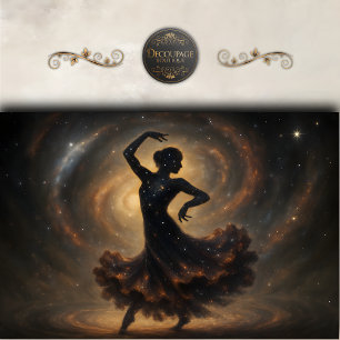 Papier Mousseline Danseur Cosmique Galaxie Silhouette Découpage