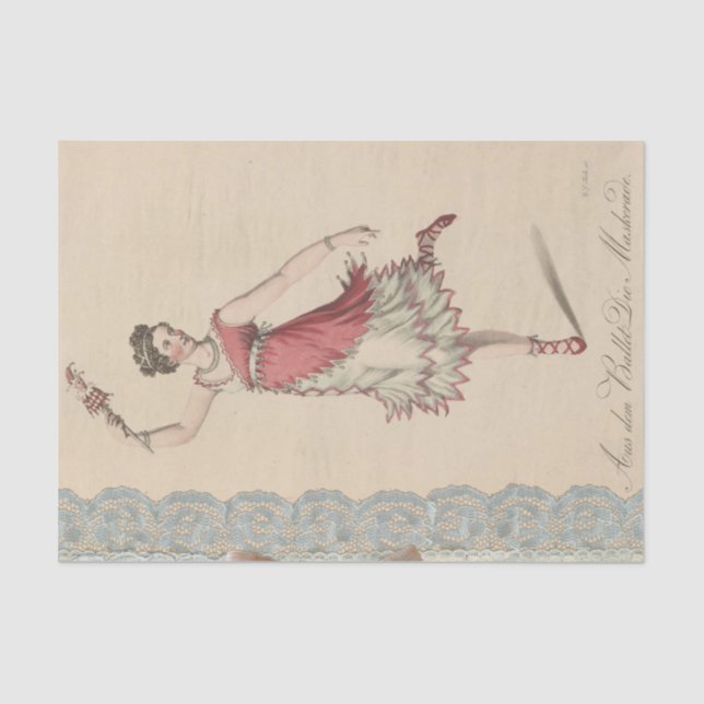 Papier Mousseline Danseur de ballet vintage (Recto)