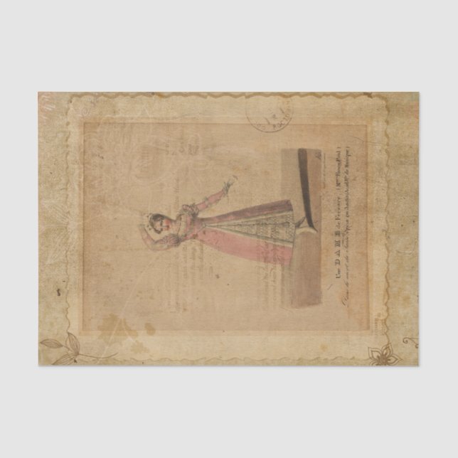 Papier Mousseline Danseur Ephemera vintage (Recto)