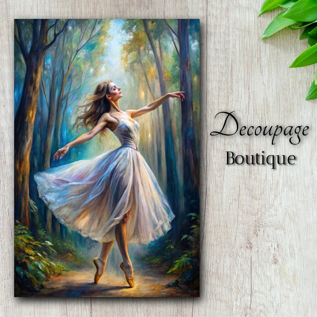 Papier Mousseline Danseur Éthéré Découpe (Ethereal Dancer Forest Ballet Decoupage Tissue Paper)