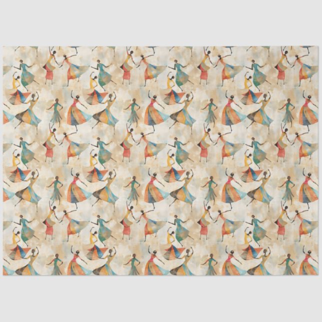 Papier Mousseline Danseurs Abstraits (Recto)