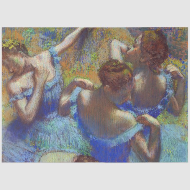Papier Mousseline Danseurs en bleu, Edgar Degas (Recto)