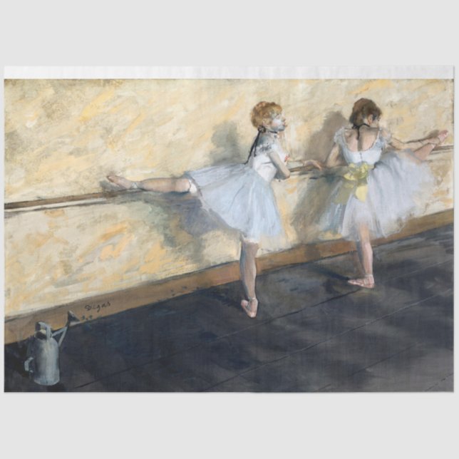 Papier Mousseline Danseurs Pratiquant au Barre, Edgar Degas (Recto)
