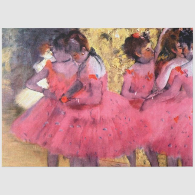 Papier Mousseline Danseurs Roses, Edgar Degas (Recto)