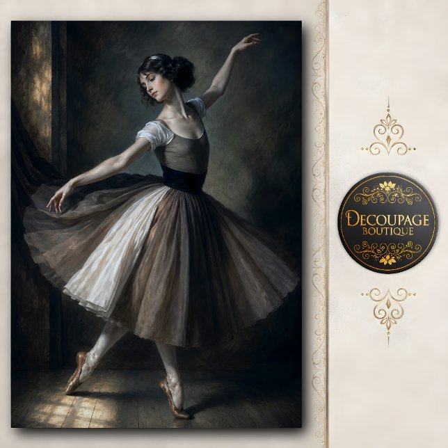 Papier Mousseline Danseuse de ballet romantique vintage (Vintage Romantic Ballet Dancer Tissue Paper)