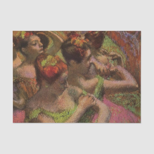 Papier Mousseline Danseuses ajustant leurs robes (Edgar Degas) (Recto)