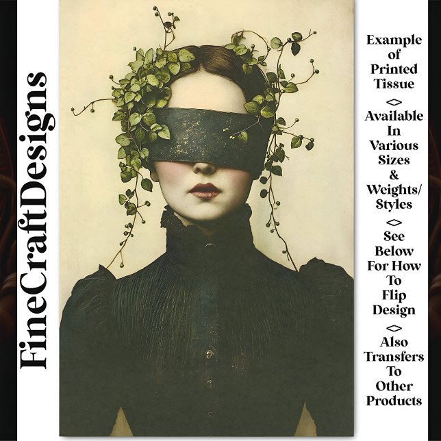 Papier Mousseline Dark Academia Woman in Blindfold BE8 Découpage (Créateur téléchargé)