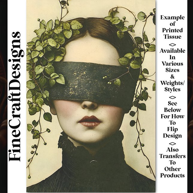 Papier Mousseline Dark Academia Woman In Blindfold BE9 Découpage (Créateur téléchargé)