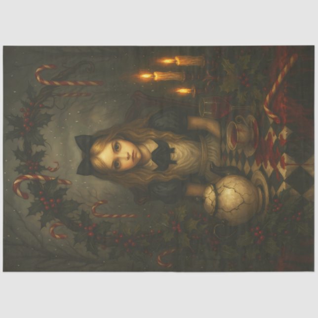 Papier Mousseline Dark Christmas Tea Party | Gothic Alice Holiday  (Recto)
