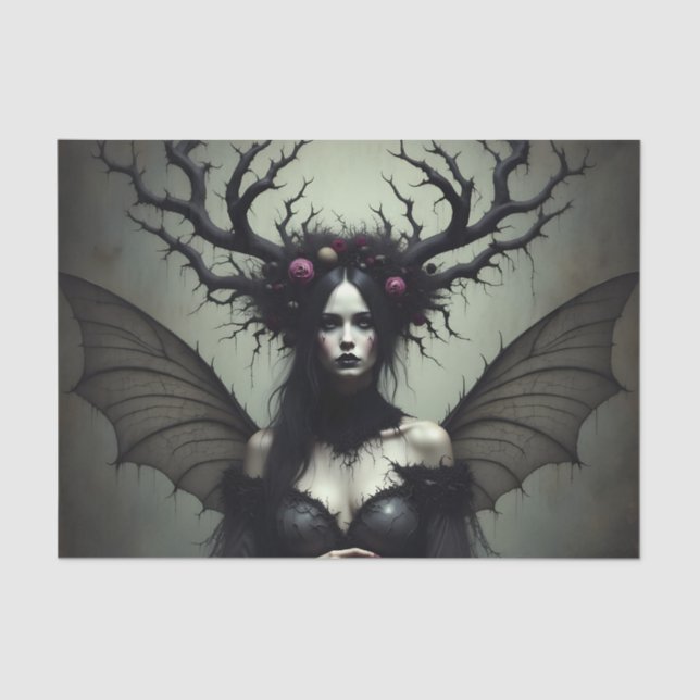 Papier Mousseline Dark Fairy Decoupage (Recto)