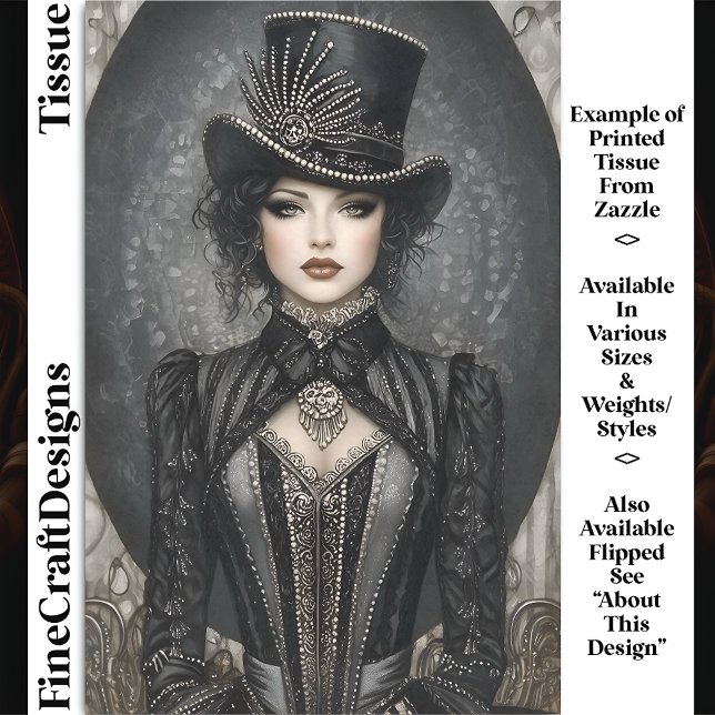 Papier Mousseline Dark Steampunk Lady Ringmaster DN7L Découpage (Créateur téléchargé)