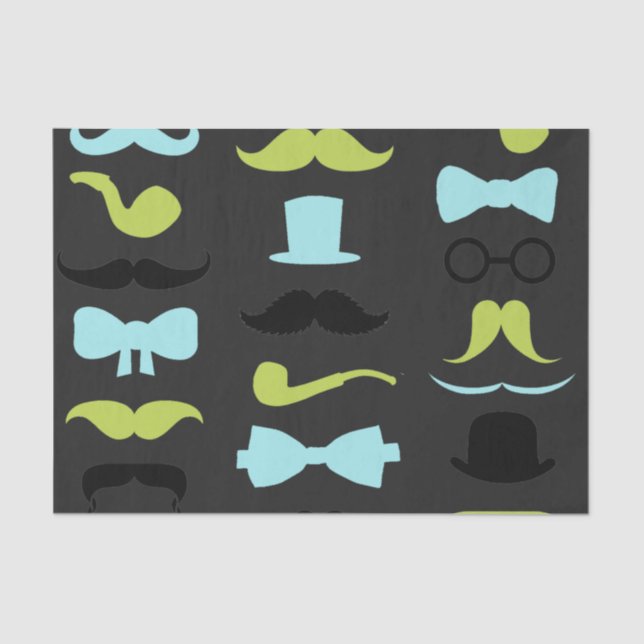 Papier Mousseline Dashing Little Man Mustache Party (Recto)
