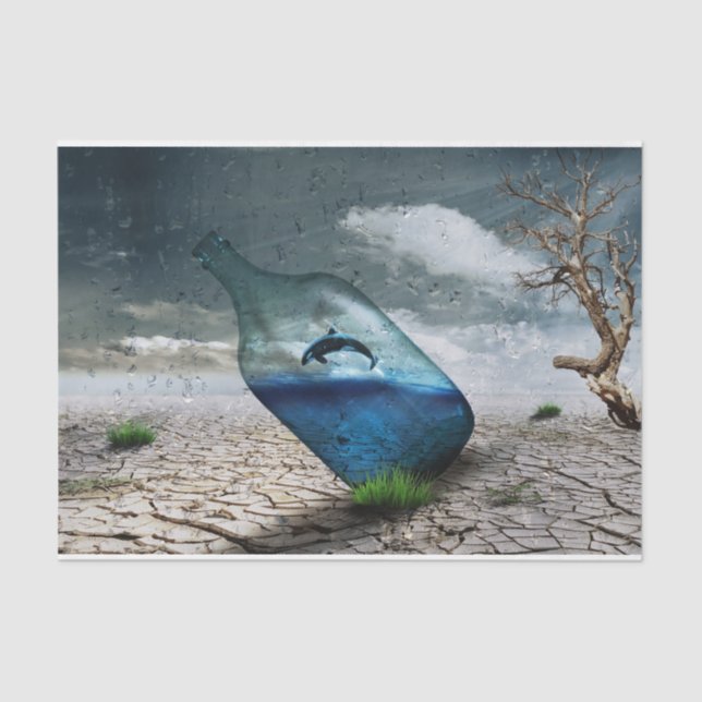 Papier Mousseline Dauphin Désert Déchoupage Papier Tissu (Recto)