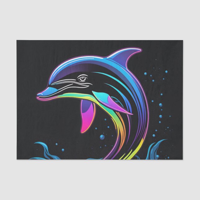 Papier Mousseline Dauphin néon vibrant (Recto)
