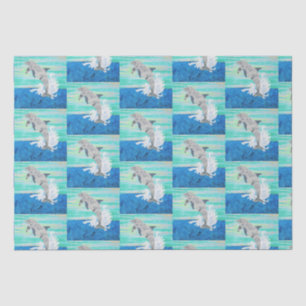 Papier Mousseline Dauphin Sauter Océan Splash Tropical Sea Life