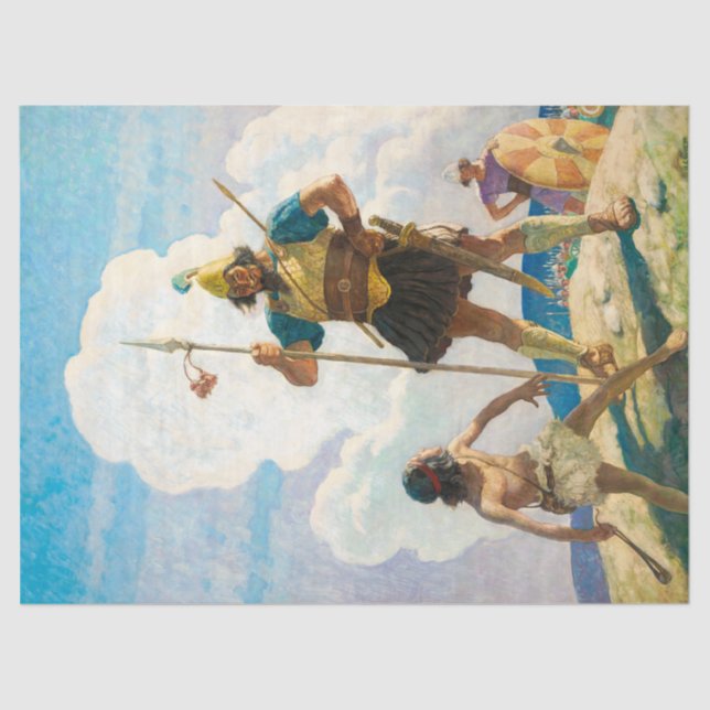 Papier Mousseline David et Goliath par Newell Convers Wyeth (Recto)