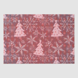 Papier Mousseline De beaux arbres de Noël aux flocons de neige