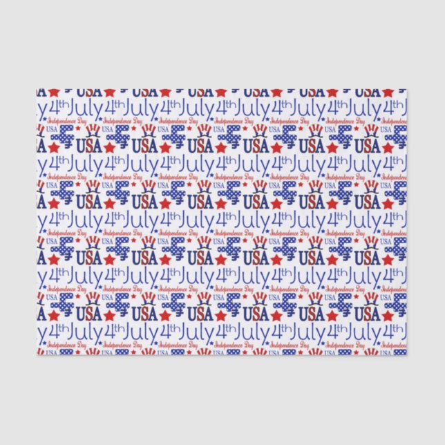 Papier Mousseline De juillet tissu prarty de motif patriotique (Recto)