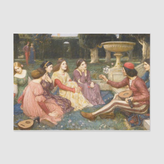 Papier Mousseline Decameron par John William Waterhouse (Recto)