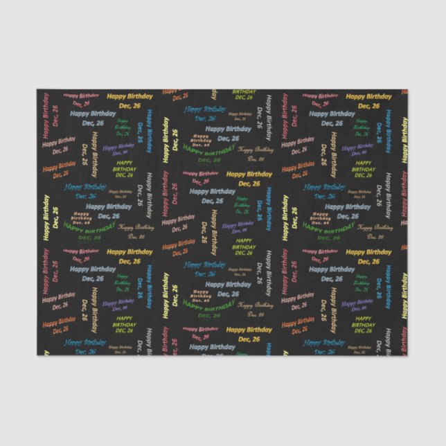 Papier Mousseline Décembre, 26 Anniversaire Tissue Paper (Recto)