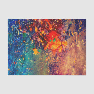Papier Mousseline Déchirure psychédélique   Arc-en-ciel coloré Abstr