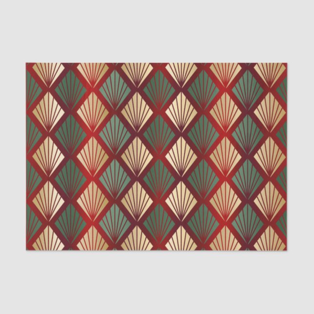 Papier Mousseline Déco de l'or rouge de Noël (Recto)