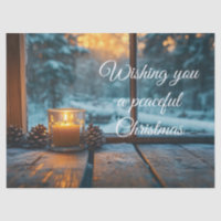 Décor de Noël d'hiver paisible dans la fenêtre