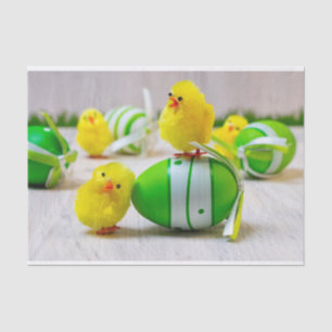 Papier Mousseline Décor de Pâques - OEufs de Pâques et poussins