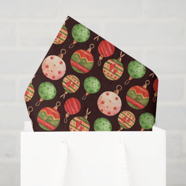 Papier Mousseline Décorations de Noël Aquarelle Bauble (Sac cadeau)