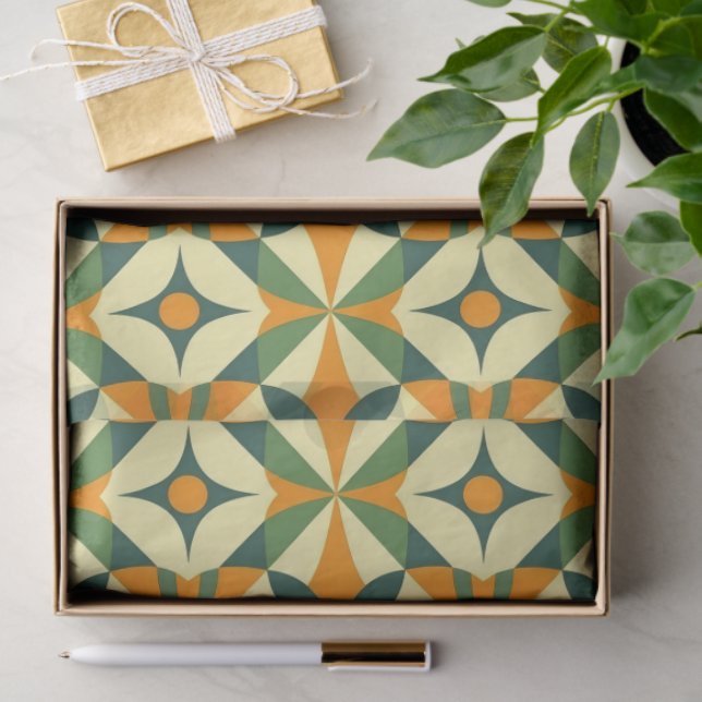 Papier Mousseline Decorative retro seamless pattern (Cadeau)