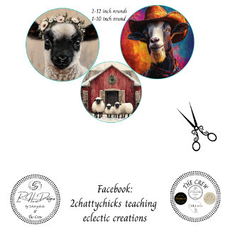 Papier Mousseline Decoupage 12 & 10" Round Farm Animals 