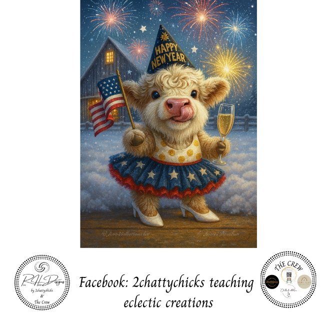 Papier Mousseline Decoupage 250th Birthday Highland Calf 4th July  (Créateur téléchargé)