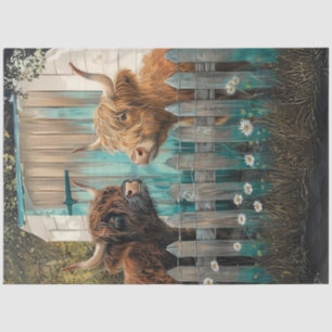 Papier Mousseline Découpage 2 Grille de vaches Whimsical Shaggy High