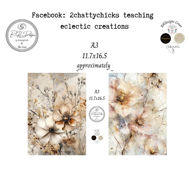 Papier Mousseline Decoupage A3 Botanicals Artwork Designs  (Créateur téléchargé)