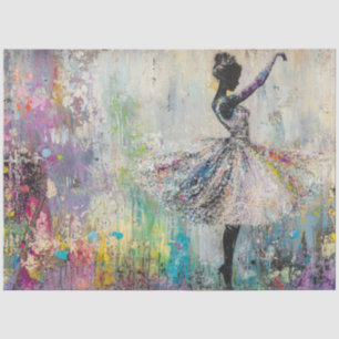 Papier Mousseline Découpage Abstrait Ballerina colorants vibrants